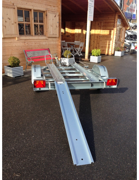 Remorque porte moto 2 rail