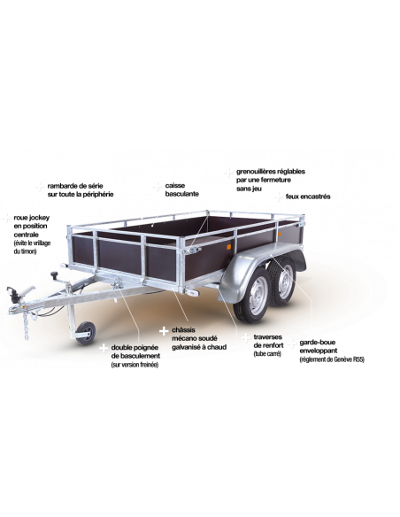 Remorque ERDE EXPERT bois type LCB252 bois