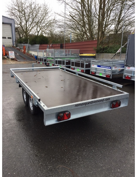 Remorque plateau 2 essieux