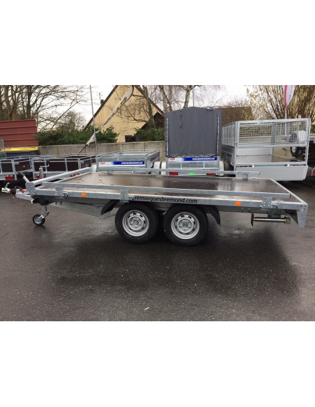 Remorque plateau 2 essieux