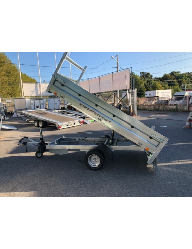 Remorque benne 1 essieu roues dessous...