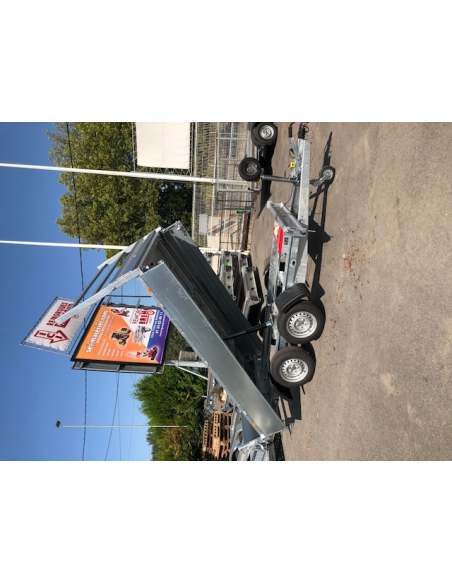 Remorque tri-benne 2 essieux roues dessous